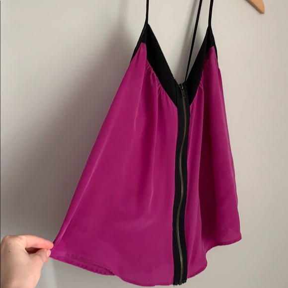 silence + noise front zipper MAGENTA tank. T back - Picture 2 of 6
